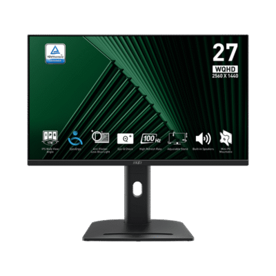 MSI PRO MP275QPG 27" 2K | IPS | 100Hz | 1ms | 100% sRGB Color Gamut | 90° Rotation & Height Adjustment | Eyecare Monitor