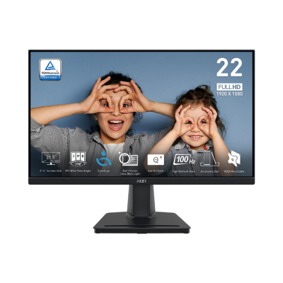 MSI PRO MP225 22″ Monitor | IPS Panel |100Hz | FHD | 107.39% sRGB | HDMI & VGA Port | Eye-Care Technology Monitor