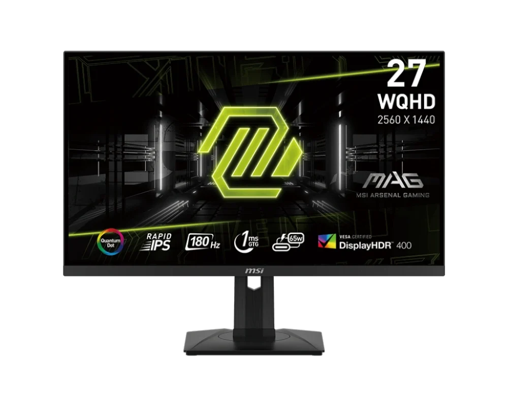 MSI MAG 274QRF QD E2 27" 2K | Quantum Dot | Rapid IPS Panel | 180Hz | 1ms | 98% DCI-P3 | USB-C | 90° Rotation & Height Adjustment | Eyecare