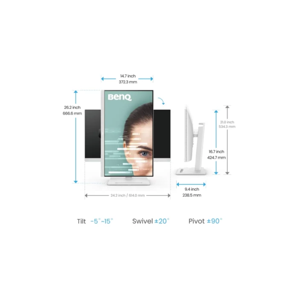 BenQ GW2790QT 27″ 2K QHD | USB-C | IPS | 75Hz | 102.6% sRGB | Ergonomic Design Monitor - Image 3