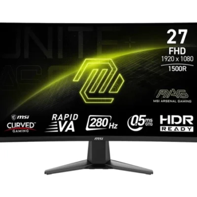 MSI MAG 276CXF Gaming Monitor 27" FHD | 1500R Curve | Rapid VA Panel | 280Hz | 80% ARGB | 102% sRGB | 0.5ms | 2 x HDMI & 1 x DP | 1 Year Warranty | Gaming Curved Monitor