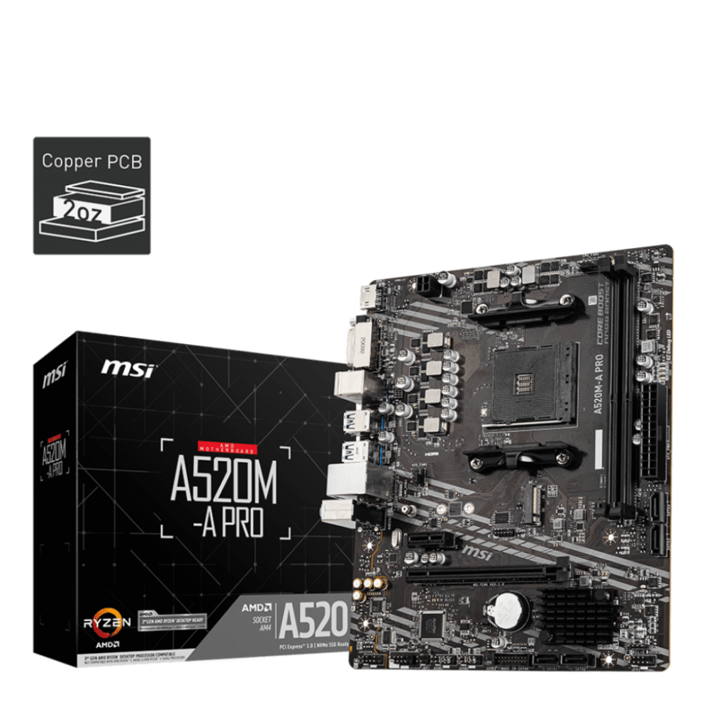MSI A520M-A PRO DDR4 AMD Motherboard
