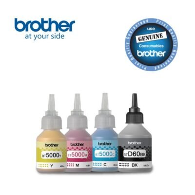 Brother Genuine Ink Set BT-D60BK/BT-6000BK BT-5000C, BT-5000M, BT-5000Y