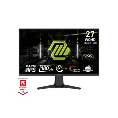 MSI MAG 275QF Gaming Monitor | 27" WQHD | 180Hz | 101% sRGB | Rapid IPS | 1 x DP 1.4, 2 x HDMI 2.0b & 1 x Headphone Out