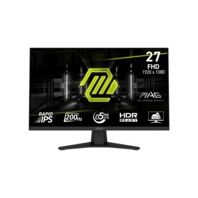 MSI MAG 274F Gaming Monitor 27" FHD Display | Rapid IPS Panel | 200Hz | 101% sRGB | 1 x HDMI, 1 x DisplayPort, 1 x Headphone-out | 1.07B Display Colors | 1 Year Warranty