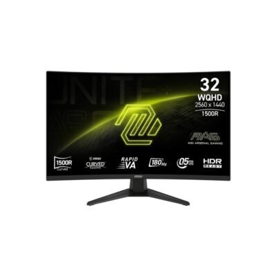 MSI MAG 321CQF E18 Gaming Monitor 31.5" WQHD VA Curved Display | 180Hz | 0.5ms | 16:9 | 1.07B Color | 124% sRGB, 92% DCI-P3, 89% Adobe RGB | 2 x HDMI 2.0b, 1 x DP 1.4a | AMD FreeSync | HDR Ready | 1 Year Warranty