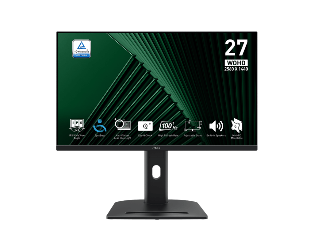 1024-42.png MSI PRO MP275QPG 27" 2K | IPS | 100Hz | 1ms | 100% sRGB Color Gamut | DP 1.2a, 2x HDMI 2.0b, Earphone-out | 2x 3W speakers| 90° Rotation & Height Adjustment | Eyecare Monitor - Image 1