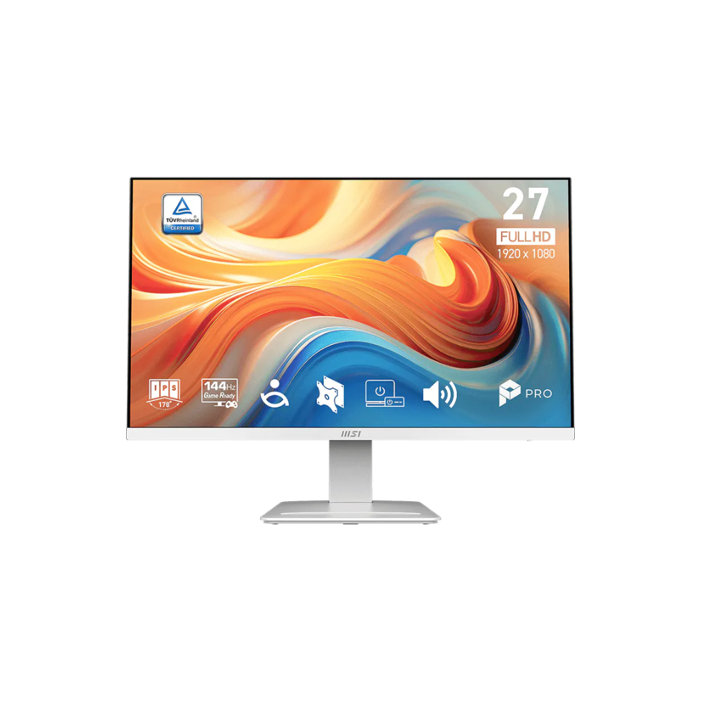 Untitled design (29) MSI PRO MP273W E14A 27″ Monitor | IPS Panel |144Hz | FHD | 102% SRGB | HDMI, VGA, Display Port, Headphone Out | 2 x 3W Speaker | Eye-Care Technology | 1 Year Warranty Monitor - Image 1