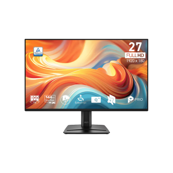MSI PRO MP275 E14L 27″ Monitor | IPS Panel |144Hz | FHD | 110% sRGB, 80% ARGB, 85% DCI-P3 | HDMI, VGA, Headphone Out | 2 x 2W Speaker | Eye-Care Technology | 1 Year Warranty Monitor