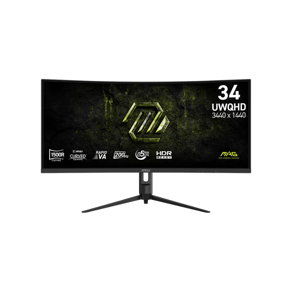 Untitled design (45) MSI MAG 342CQRF E20 34-Inch | Rapid VA | 200Hz | UWQHD | 88% aRGB/ 90% DCI-P3/ 110% (CIE1976 Standard) sRGB | HDMI, DisplayPort, Headphone Out | Tilt, Swivel, Pivot, Height Adjustable | Eye-Care Technology | 1 Year Warranty Monitor - Image 1